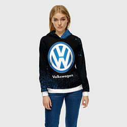 Толстовка-худи женская Volkswagen - Объемный, цвет: 3D-белый — фото 2