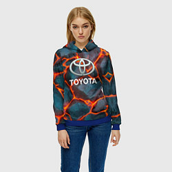 Толстовка-худи женская Toyota Вулкан из плит, цвет: 3D-синий — фото 2