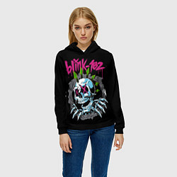 Толстовка-худи женская Blink 182 Блинк 182, цвет: 3D-черный — фото 2