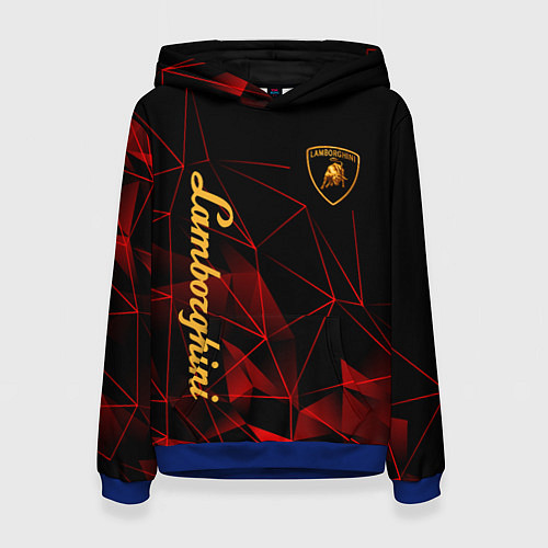 Женская толстовка Lamborghini Ламборгини геометрия / 3D-Синий – фото 1