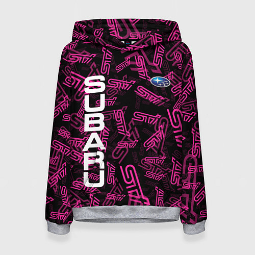 Женская толстовка SUBARU STI PATTERN / 3D-Меланж – фото 1