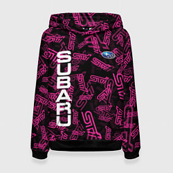 Толстовка-худи женская SUBARU STI PATTERN, цвет: 3D-черный