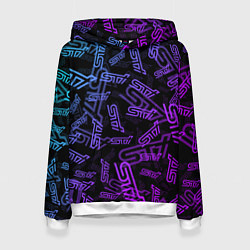 Толстовка-худи женская STI NEON PATTERN, цвет: 3D-белый