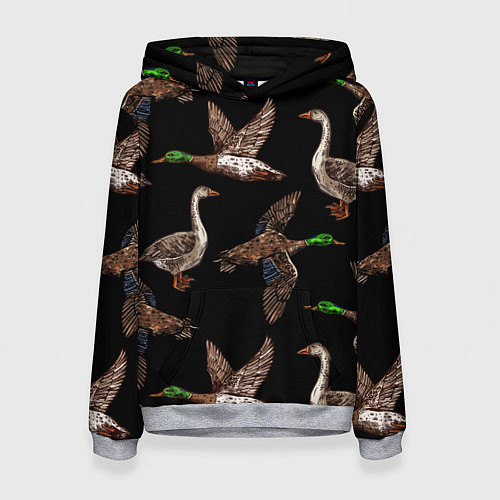 Женская толстовка Утки паттерн / 3D-Меланж – фото 1