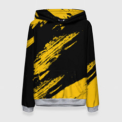 Толстовка-худи женская BLACK AND YELLOW GRUNGE ГРАНЖ, цвет: 3D-меланж