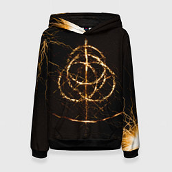 Толстовка-худи женская ELDEN RING SYMBOL ВЕЛИКИЕ РУНЫ, цвет: 3D-черный
