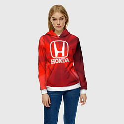 Толстовка-худи женская Хонда HONDA, цвет: 3D-белый — фото 2