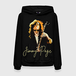 Толстовка-худи женская Led Zeppelin Лед Зеппелин Jimmy Page, цвет: 3D-черный