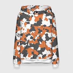 Толстовка-худи женская Orange Camo, цвет: 3D-белый