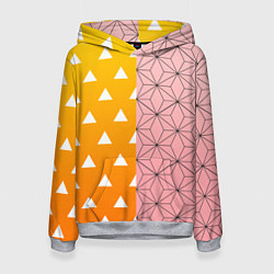 Толстовка-худи женская ЗЕНИТЦУ НЕЗУКО КЛИНОК РАССЕКАЮЩИЙ ДЕМОНОВ, цвет: 3D-меланж