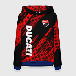 Толстовка-худи женская DUCATI MOTO SPORT, цвет: 3D-синий