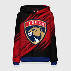 Толстовка-худи женская Florida Panthers, Флорида Пантерз, NHL, цвет: 3D-синий