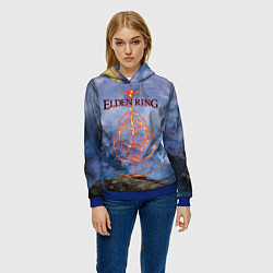 Толстовка-худи женская Elden Ring, Logo, цвет: 3D-синий — фото 2
