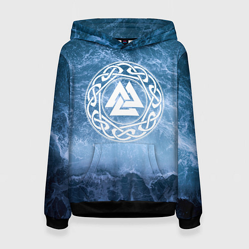 Женская толстовка Валькнут символ Бога Одина 3D / 3D-Черный – фото 1