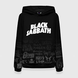 Женская толстовка Black Sabbath логотипы рок групп