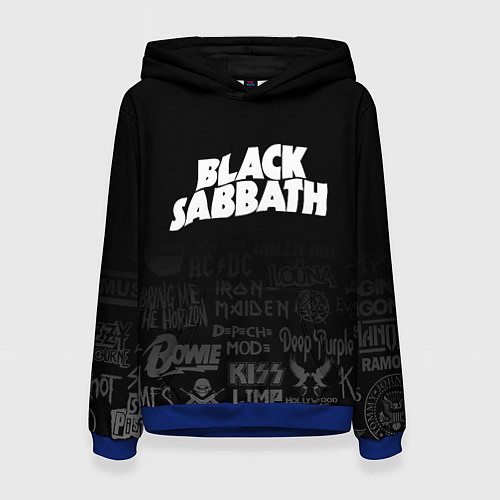 Женская толстовка Black Sabbath логотипы рок групп / 3D-Синий – фото 1