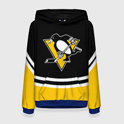 Толстовка-худи женская Pittsburgh Penguins Питтсбург Пингвинз, цвет: 3D-синий