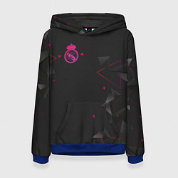 Толстовка-худи женская Реал Мадрид форма абстрактная, цвет: 3D-синий