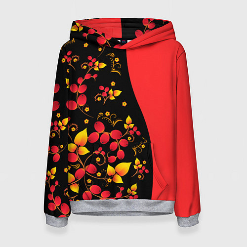 Женская толстовка Хохлома Русская роспись / 3D-Меланж – фото 1