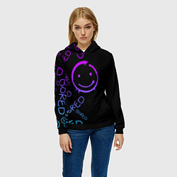 Толстовка-худи женская Neon Bored Half pattern, цвет: 3D-черный — фото 2