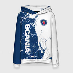 Толстовка-худи женская SCANIA SAAB, цвет: 3D-белый