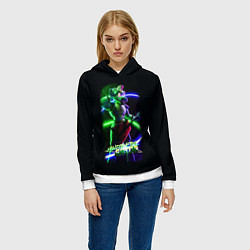 Толстовка-худи женская Five Nights at Freddys Security Breach - Аллигатор, цвет: 3D-белый — фото 2