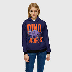 Толстовка-худи женская Dino World, цвет: 3D-черный — фото 2
