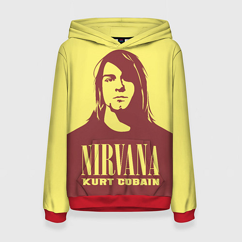 Женская толстовка Nirvana - Kurt Cobain / 3D-Красный – фото 1
