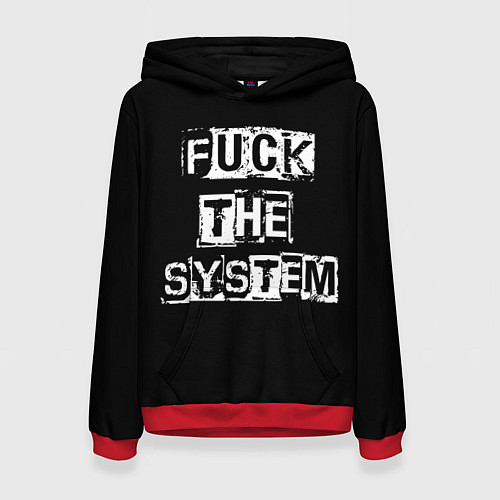 Женская толстовка FACK THE SYSTEM / 3D-Красный – фото 1