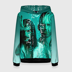 Толстовка-худи женская Placebo - turquoise, цвет: 3D-черный