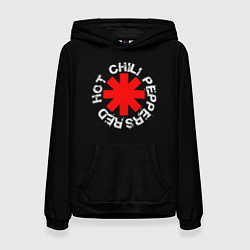 Толстовка-худи женская Red Hot Chili Peppers Rough Logo, цвет: 3D-черный