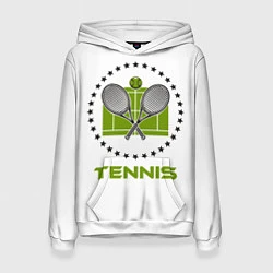 Толстовка-худи женская TENNIS Теннис, цвет: 3D-белый