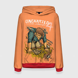 Толстовка-худи женская Uncharted 4 A Thiefs End, цвет: 3D-красный