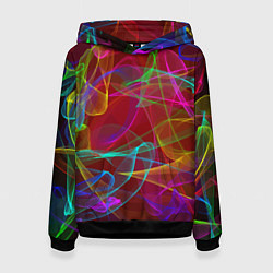 Толстовка-худи женская Color neon pattern Vanguard, цвет: 3D-черный