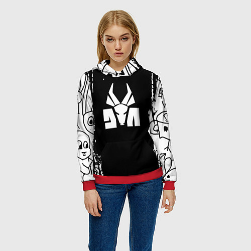 Женская толстовка Die antwoord / 3D-Красный – фото 3