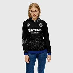 Толстовка-худи женская Bayern Форма Чемпионов, цвет: 3D-синий — фото 2