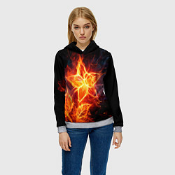 Толстовка-худи женская Flower Neon Fashion 2035 Flame, цвет: 3D-меланж — фото 2