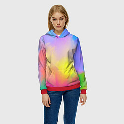 Толстовка-худи женская Красочный неон, цвет: 3D-красный — фото 2