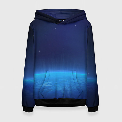 Женская толстовка Планета вид из космоса / 3D-Черный – фото 1