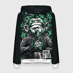 Толстовка-худи женская Большой братан, цвет: 3D-белый