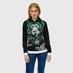 Толстовка-худи женская Большой братан, цвет: 3D-белый — фото 2