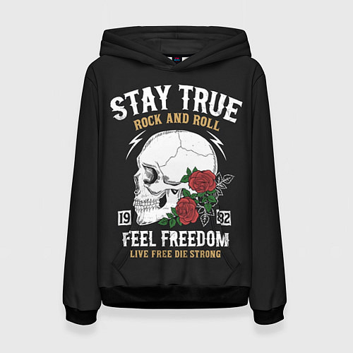 Женская толстовка Сила в правде, а правда в рок-н-ролле! / 3D-Черный – фото 1