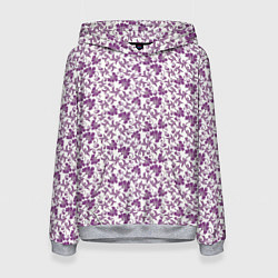 Толстовка-худи женская Фиолетовая гжель, цвет: 3D-меланж