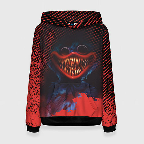 Женская толстовка Poppy Playtime Улыбка Хагги Вагги / 3D-Черный – фото 1