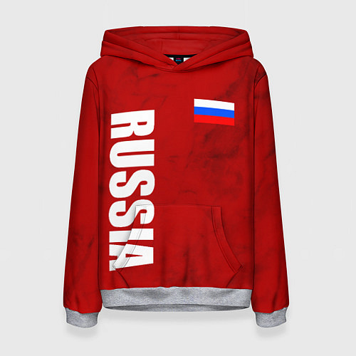 Женская толстовка RUSSIA - RED EDITION - SPORTWEAR / 3D-Меланж – фото 1