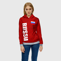 Толстовка-худи женская RUSSIA - RED EDITION - SPORTWEAR, цвет: 3D-меланж — фото 2