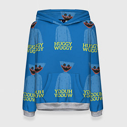 Толстовка-худи женская Huggy Wuggy текстура, цвет: 3D-меланж
