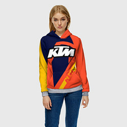 Толстовка-худи женская KTM VINTAGE SPORTWEAR, цвет: 3D-меланж — фото 2