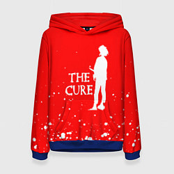 Толстовка-худи женская The cure белые брызги, цвет: 3D-синий