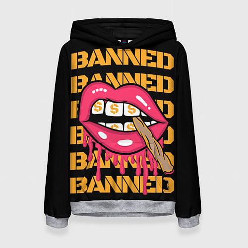Женская толстовка Banned / 3D-Меланж – фото 1